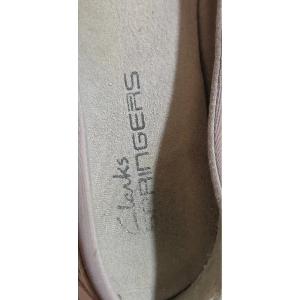 Clarks Springers Leather Ballet Flats Womens Size 7.5 White